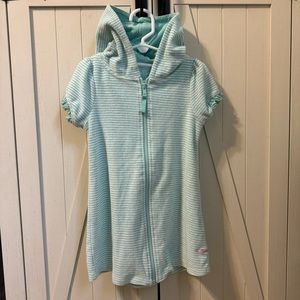 Rufflebutts swim cover-up striped hooded short sleeve 4T